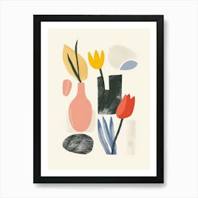 Abstract Objects Collection Flat Illustration 1 Art Print