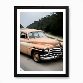 Old Car On The Road 2 Art Print