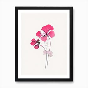 Geranium Floral Minimal Line Drawing 2 Flower Art Print