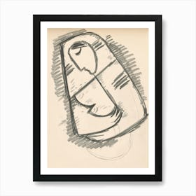 Study Of A Woman In A Scarf Composed On The Diagonal, Mikuláš Galanda Art Print