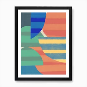 Abstract Stripe Minimal Collage 20 Art Print