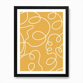 Yellow Abstract Line Art Print