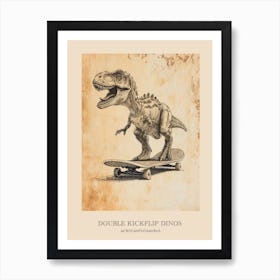 Acrocanthosaurus Vintage Dinosaur Poster 1 Art Print