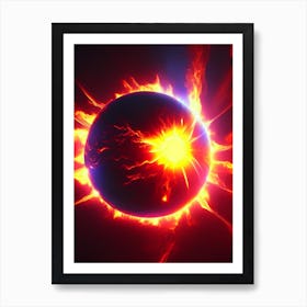 Solar Flare Neon Nights Space Art Print