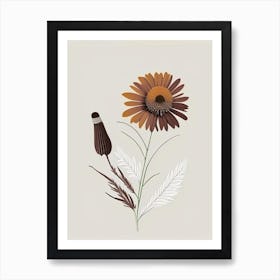 Echinacea Spices And Herbs Retro Minimal 1 Art Print