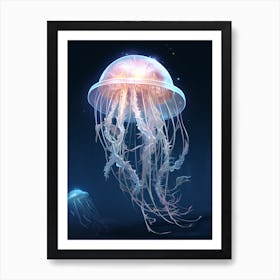 Moon Jellyfish Illustration 1 Art Print