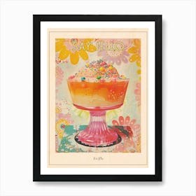 Kitsch Trifle Jelly Retro Collage 1 Poster Art Print