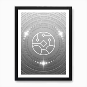 Geometric Glyph in White and Silver with Sparkle Array n.0056 Art Print