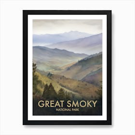 Great Smoky National Park Vintage Travel Poster 5 Art Print