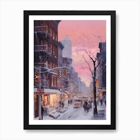 Dreamy Winter Painting New York City Usa 4 Art Print