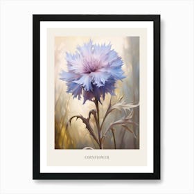 Floral Illustration Cornflower Poster Art Print