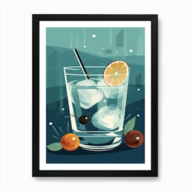 Gin And Tonic G&T Cocktail Mid Century Modern 2 Art Print