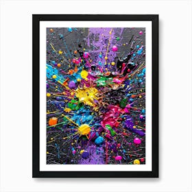 Colorful Paint Splatter Art Print