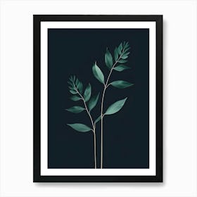 Minimalist Botanical Create A Minimalist Botanical Design With Delicate Elongated Leaves Art Print