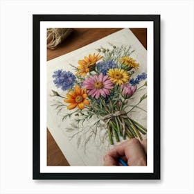 Bouquet Of Flowers Art Print