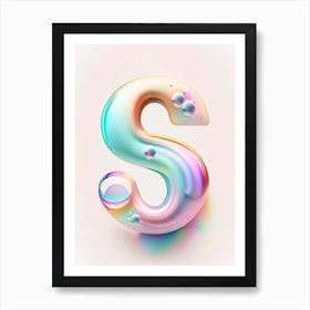 S, Alphabet Bubble Rainbow 2 Art Print