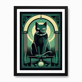 The Temperance, Black Cat Tarot Card 0 Art Print