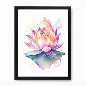 Lotus Flower, Buddhist Symbol Watercolour 2 Art Print