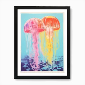 Jelly Fish Pop Art Retro Inspired 4 Art Print