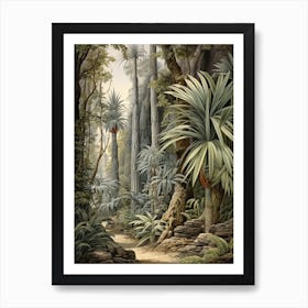 Vintage Jungle Botanical Illustration Pandanus 2 Art Print