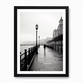 Gijon, Spain, Black And White Analogue Photography 4 Art Print