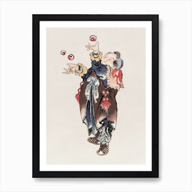 Japanese Joggler, Katsushika Hokusai Art Print