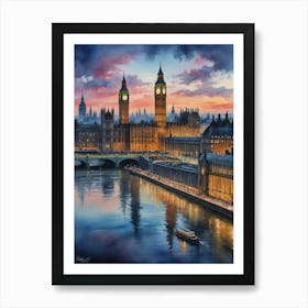 Big Ben At Dusk 1 Art Print