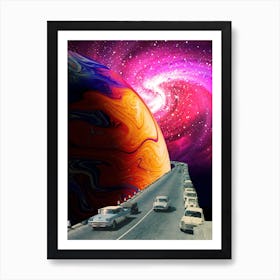 Synthwave space vintage retro collage 1 Art Print