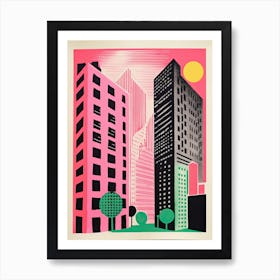 New York In Risograph Style 1 Art Print