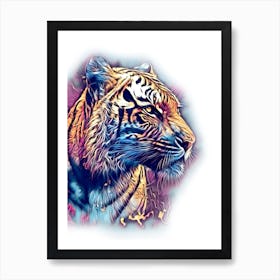 A Nice Tiger Art Illustration In A Painting Style 18 Art Print