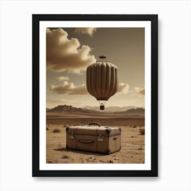 Hot Air Balloon In The Desert Art Print