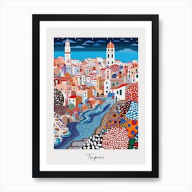 Poster Of Trapani, Italy, Illustration In The Style Of Pop Art 4 Art Print