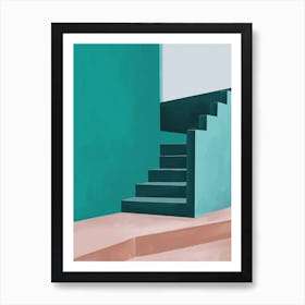 Stairs And Stories Green Art Print