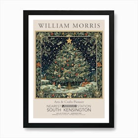 William Morris Prints Christmas Tree Fabric Gift Winter Vintage Art Print