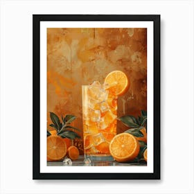 Orange Drink With Ice Art Print