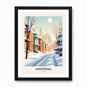 Vintage Winter Travel Poster Montreal Canada 2 Art Print