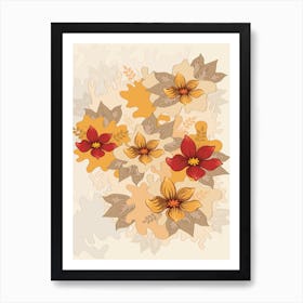 Autumn Flowers Vector Art Print