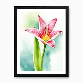 Watercolor Lily 1 Art Print