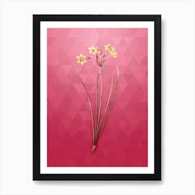 Vintage Rush Daffodil Botanical in Gold on Viva Magenta n.0613 Art Print