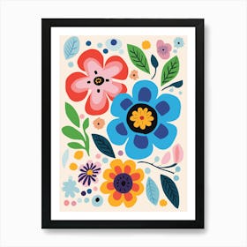 Flowers On A White Background 2 Art Print