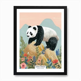 Giant Panda Walking On A Mountain Poster 1 Art Print