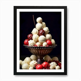 White Chocolate And Cranberries sweet food Art Print