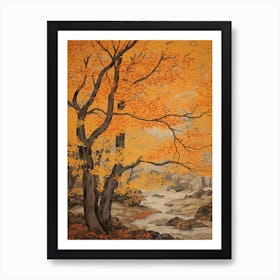 Katsura 2 Vintage Autumn Tree Print  Art Print