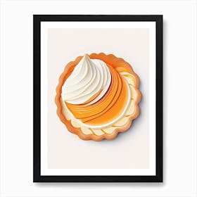 Sweet Potato Pie Dessert Neutral Abstract Illustration Flower Art Print