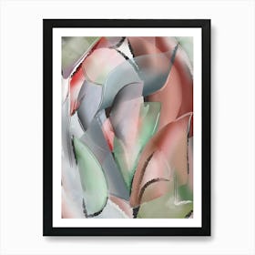 Abstract Overlapped Leaves Art Print