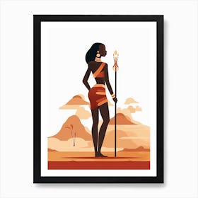 Minimalist Whispers: African Tribe's Untold Stories Art Print