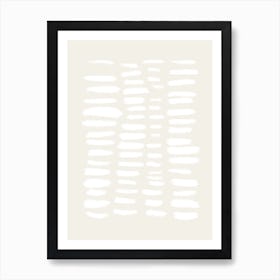 Dashes White Art Print