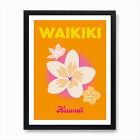 Waikiki Hawaii Travel Print Art Print
