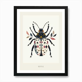 Colourful Insect Illustration Beetle 22 Poster Art Print