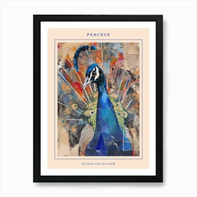 Kitsch Peacock Collage 3 Poster Art Print